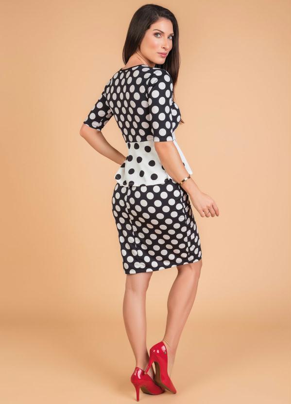 Outlet - Vestido Peplum Moda Evangélica Poá 4