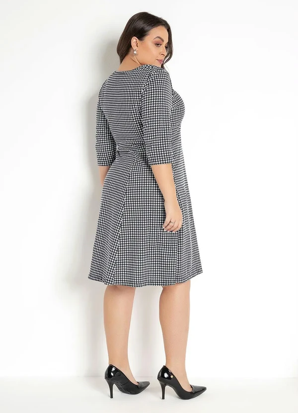 Rosalie - Vestido Pied de Poule Pret Evasê 11