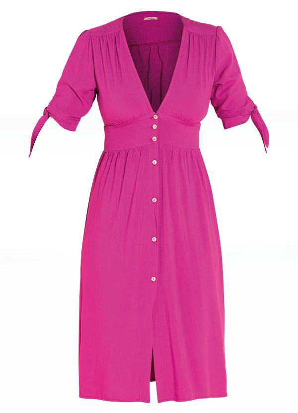 Quintess - Vestido Pink com Abertura em Botões 6