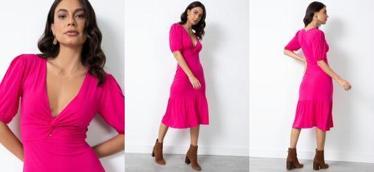 Vestido Pink com Detalhe em Toro