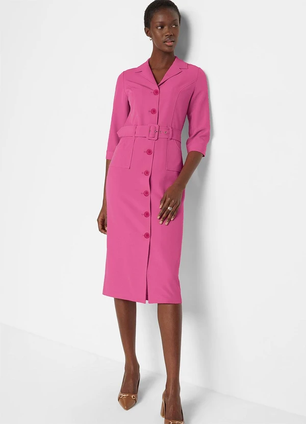 bonprix - Vestido Pink em Crepe Plano 3