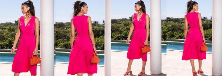 Vestido Pink em Malha Crepe