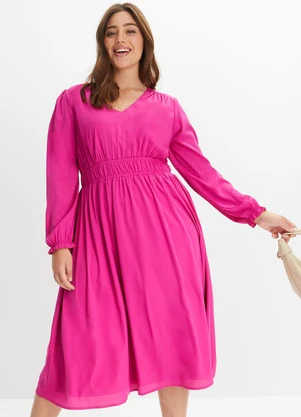 bonprix - Vestido Pink em Viscose Plana - BONPRIX