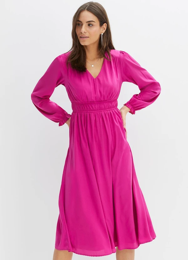 bonprix - Vestido Pink em Viscose Plana 1