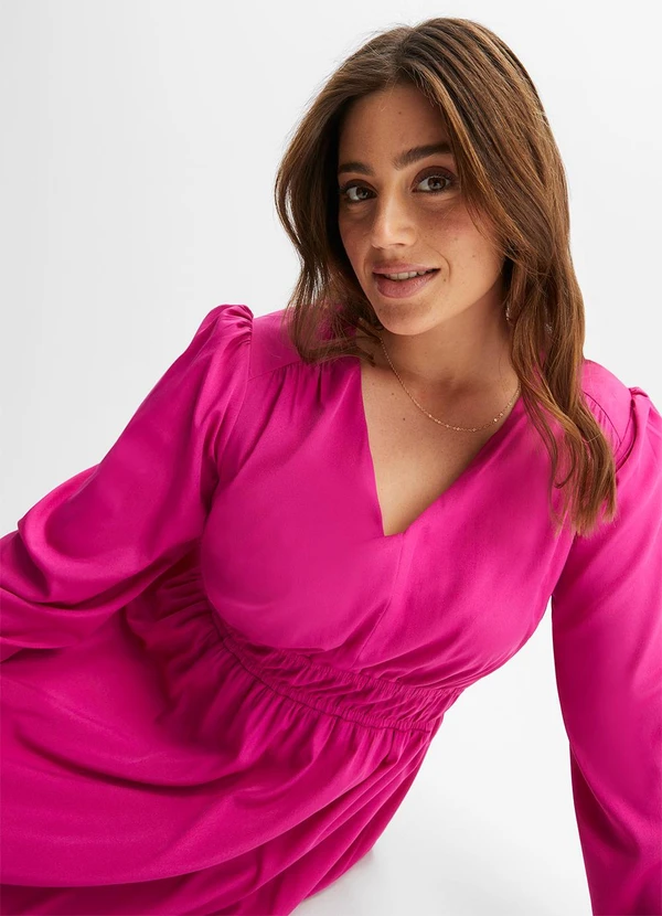 bonprix - Vestido Pink em Viscose Plana 18