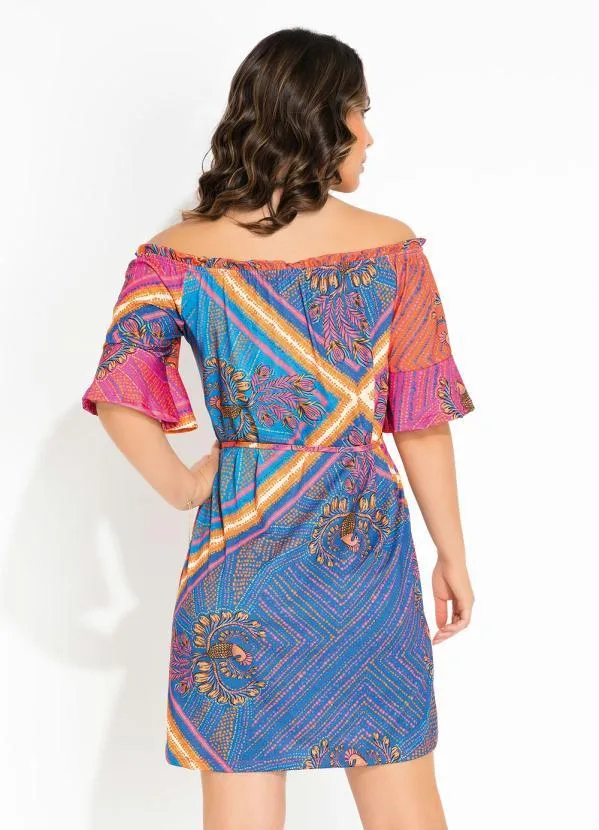 Rovitex - Vestido Pink Étnica Ombro a Ombro Rovitex 2