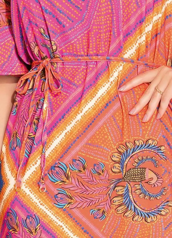 Rovitex - Vestido Pink Étnica Ombro a Ombro Rovitex 3