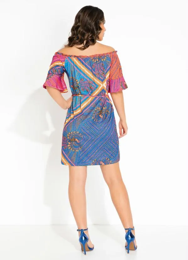 Rovitex - Vestido Pink Étnica Ombro a Ombro Rovitex 5