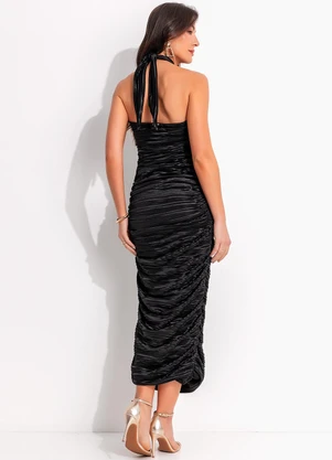 Colcci - Vestido Plissado Preto - COLCCI