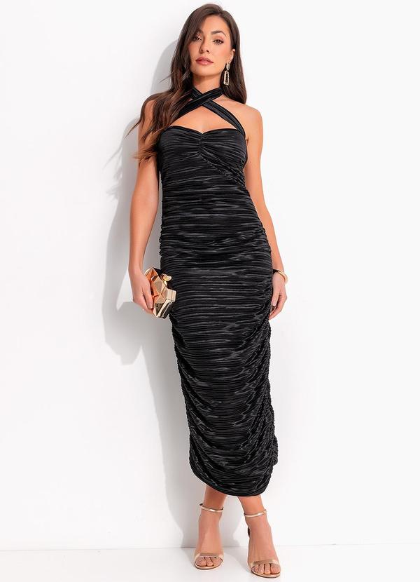 Colcci - Vestido Plissado Preto