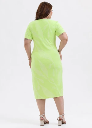 Habana - Vestido Plus Size Canelado Verde - HABANA