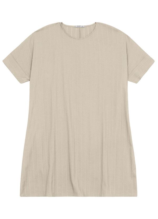 Secret Glam - Vestido Plus Size em Visco Listras Bege