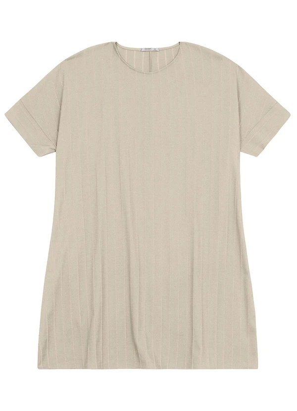 Secret Glam - Vestido Plus Size em Visco Listras Bege