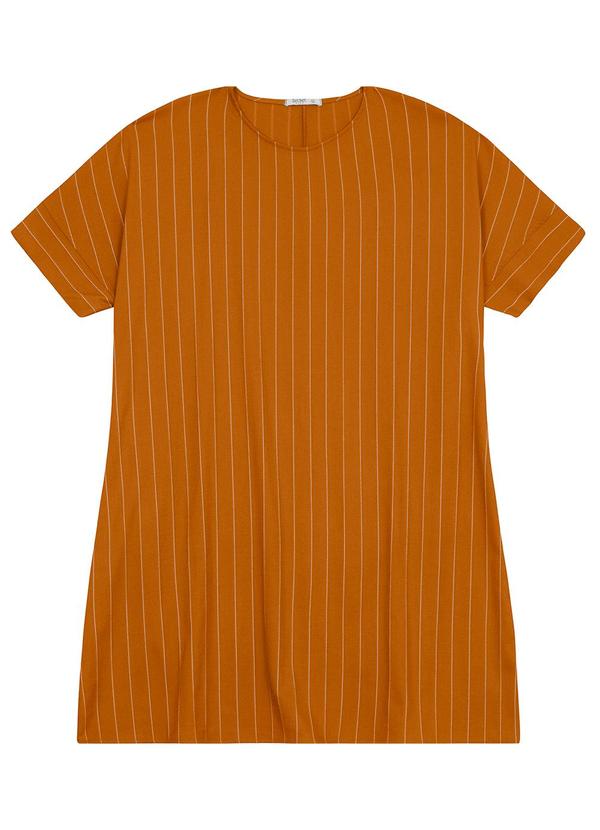 Secret Glam - Vestido Plus Size em Visco Listras Marrom 2