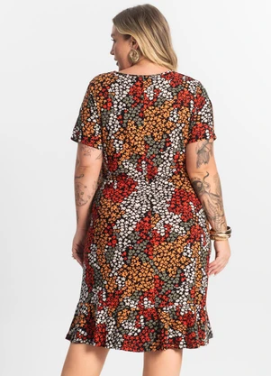 Select - Vestido Plus Size Estampado Laranja - SELECT