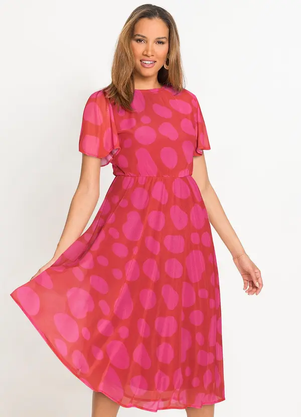 Vestido Poá Abstrato em Tule bonprix