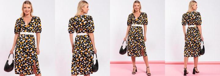 Vestido Po� Amarelo em Malha