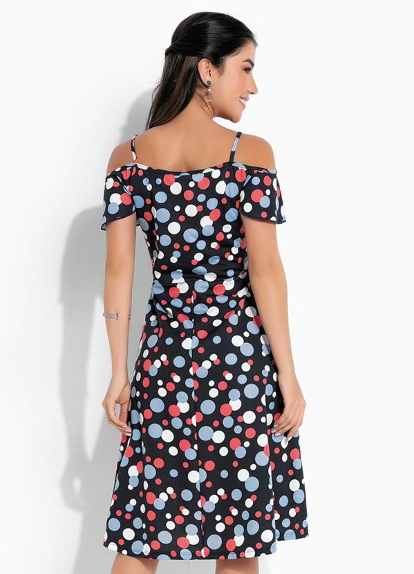 Rosalie - Vestido Poá Azul de Alças 2