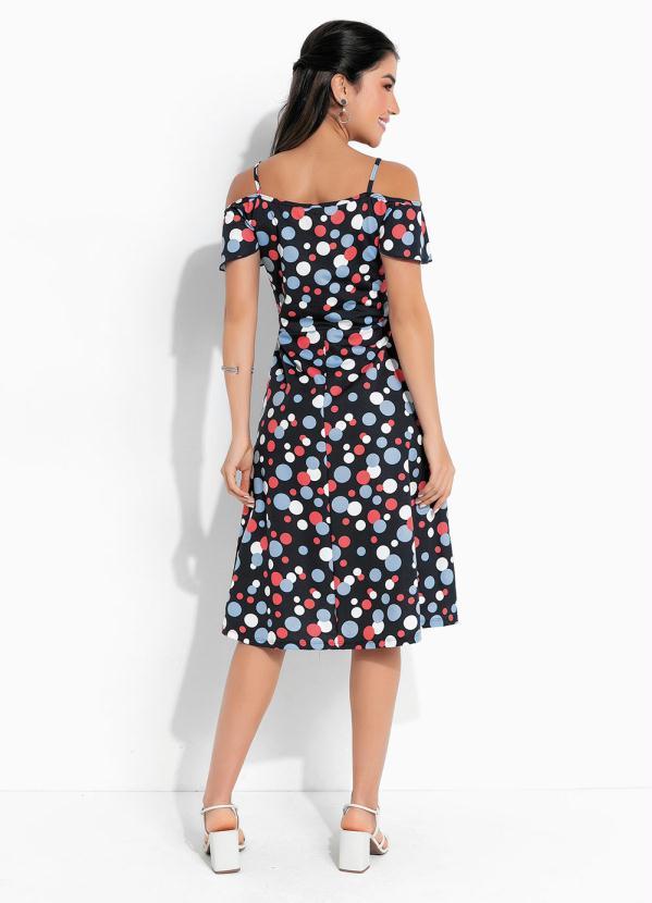 Rosalie - Vestido Poá Azul de Alças 5