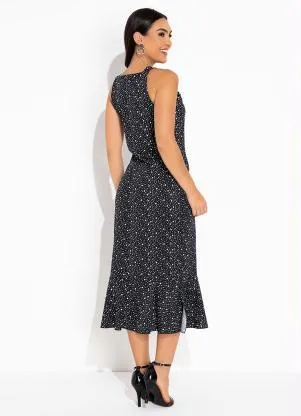 Rosalie - Vestido Poá  Decote Quadrado - ROSALIE