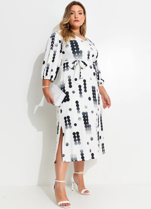 Quintess - Vestido Poá Desconstruído em Malha Fria 10