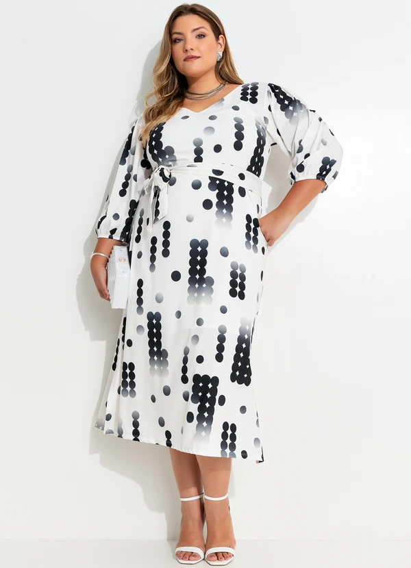 Quintess - Vestido Poá Desconstruído em Malha Fria 8