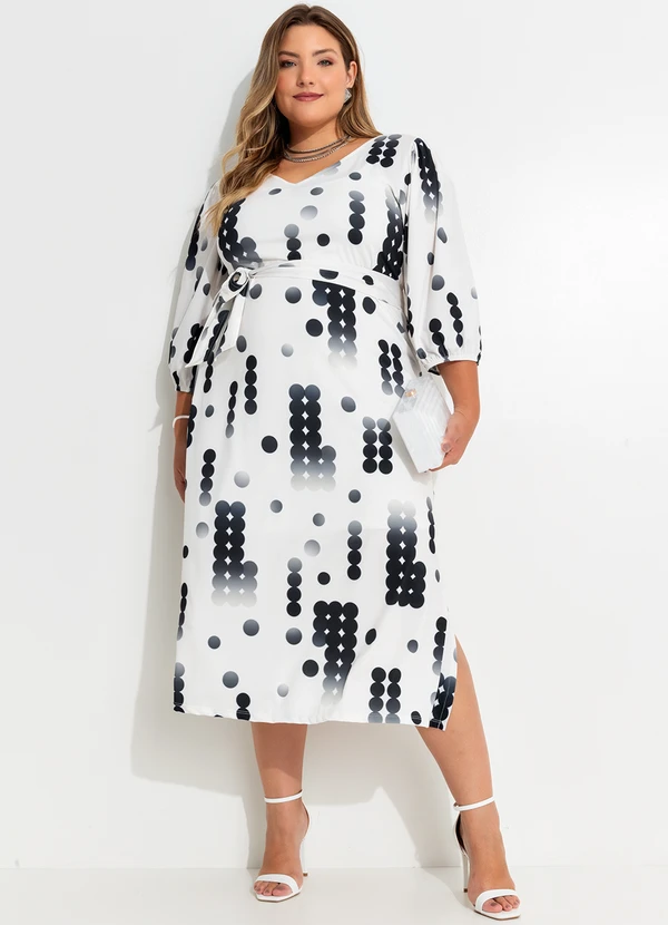 Quintess - Vestido Poá Desconstruído em Malha Fria 9