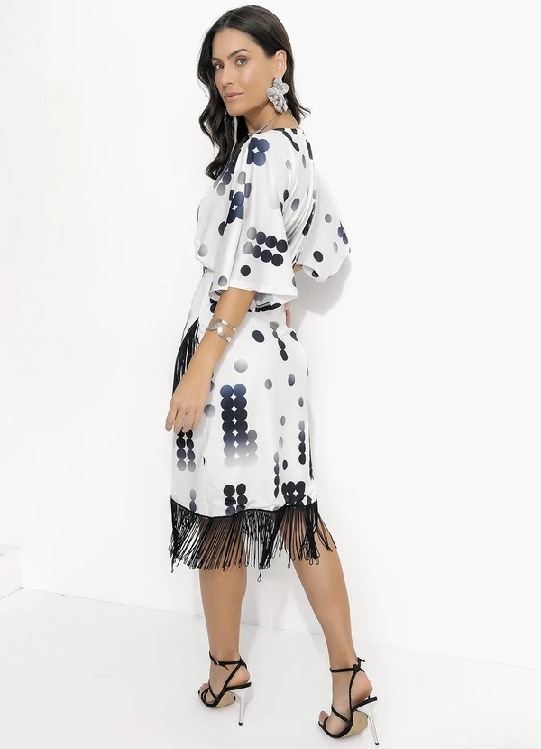 Quintess - Vestido Poá Desconstruído em Malha Fria 2