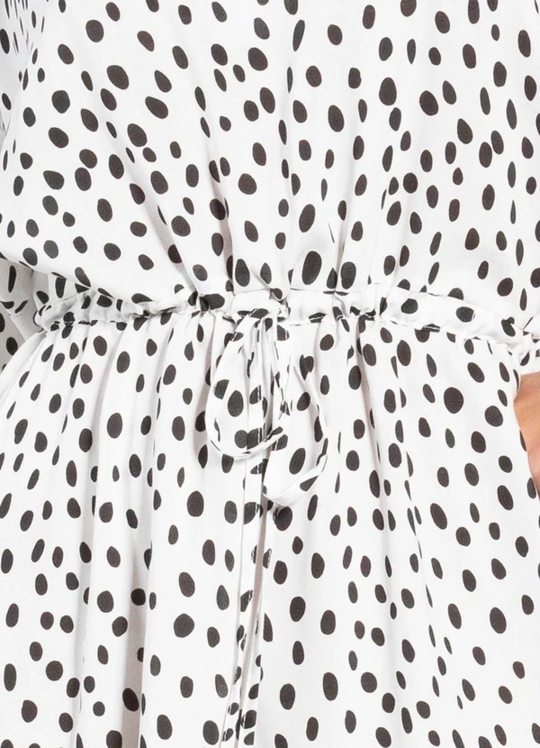 Quintess - Vestido Poá e Listras em Viscose Plana 12