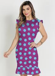 Vestido Po Fcsia com Babado