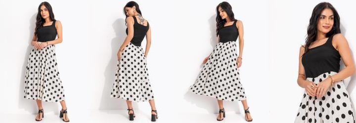 Vestido Po Grande Off White em Viscose Plana