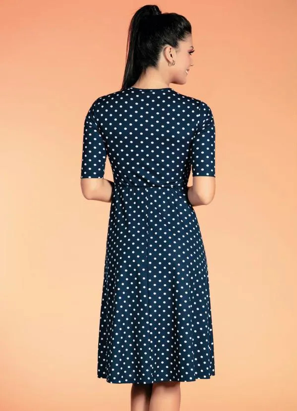 Rosalie - Vestido Poá Marinho 2