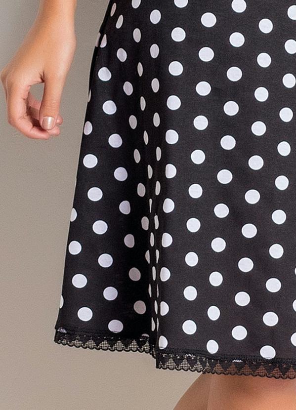 Outlet - Vestido Poá Moda Evangélica com Renda na Barra 3