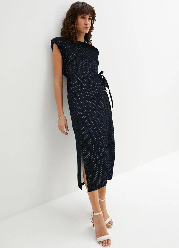 bonprix - Vestido Poá Preto em Malha Dupla Face 3