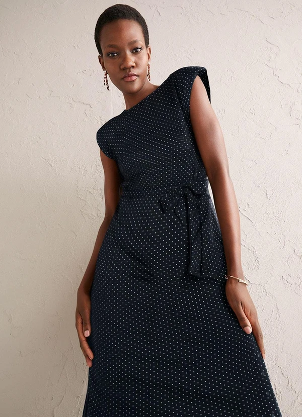 bonprix - Vestido Poá Preto em Malha Dupla Face 5