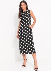 Vestido Po Preto em Viscose Plana Creponada