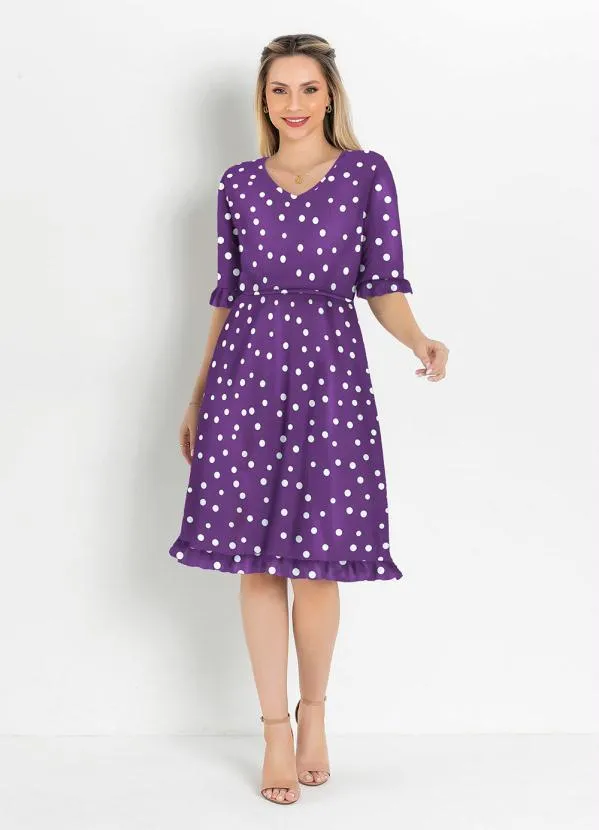 Rosalie - Vestido Poá Roxo 4