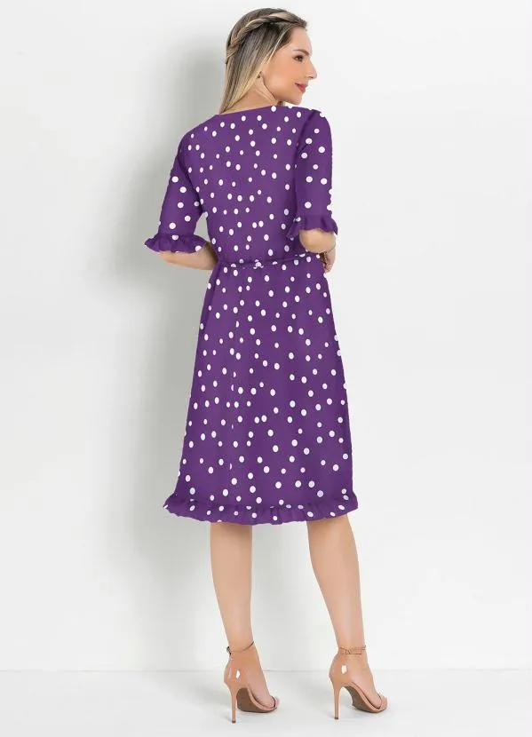 Rosalie - Vestido Poá Roxo 5