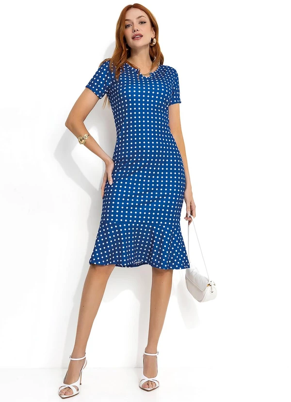 Moda Pop - Vestido Poá Tubinho de Mangas Curtas 5