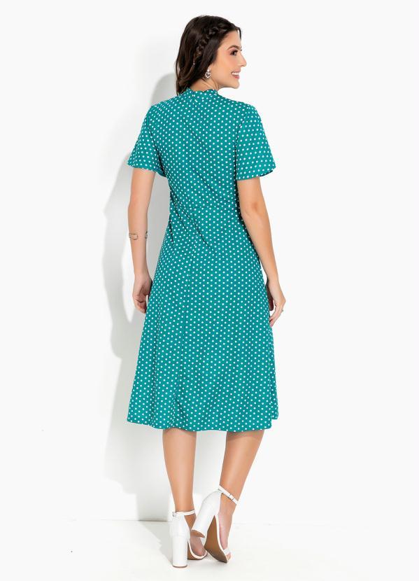 Rosalie - Vestido Poá Verde com Gola 4