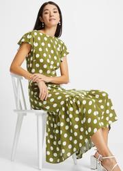 Vestido Po Verde em Malha de Viscose