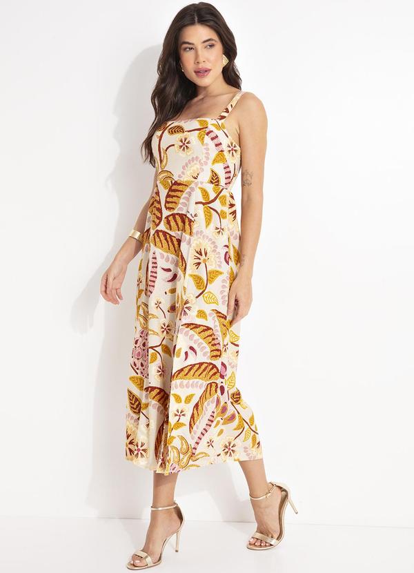 Farm - Vestido Pregas Brasil Artesanal Bege 3