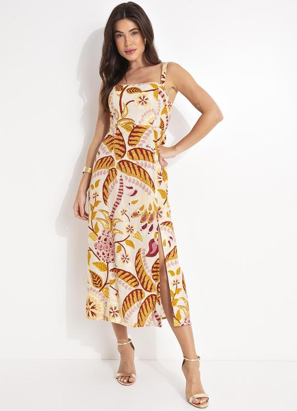 Farm - Vestido Pregas Brasil Artesanal Bege 6