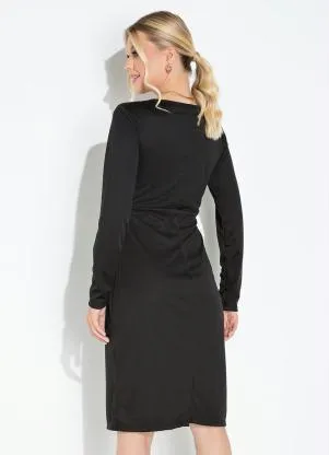 Moda Pop - Vestido PretaCom Gota e Transpasse - MODA POP