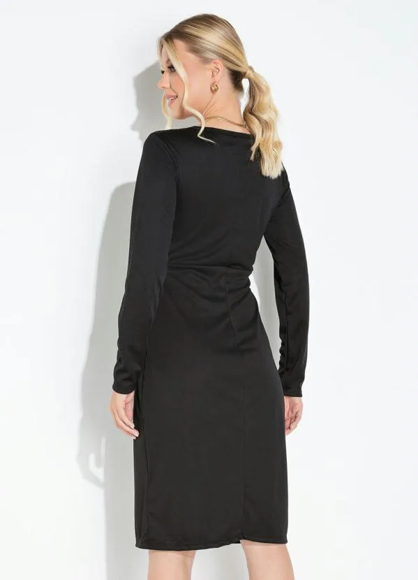 Moda Pop - Vestido PretaCom Gota e Transpasse 2