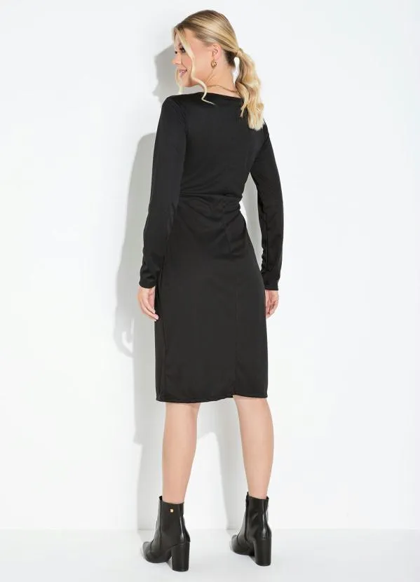 Moda Pop - Vestido PretaCom Gota e Transpasse 5