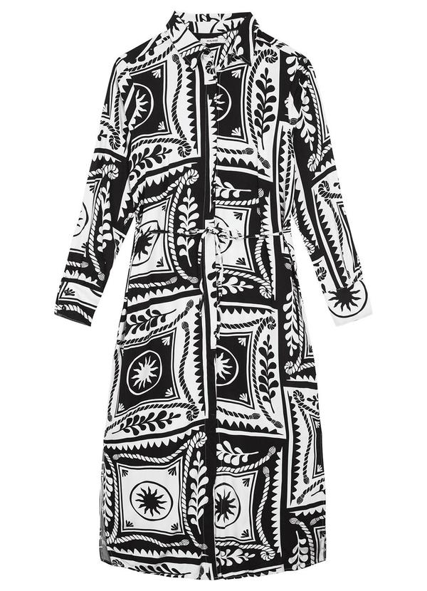 Malwee - Vestido Preto Chemise em Viscose Sarjada 2