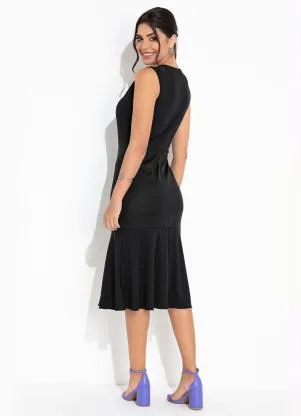 Rosalie - Vestido Preto com Babado - ROSALIE