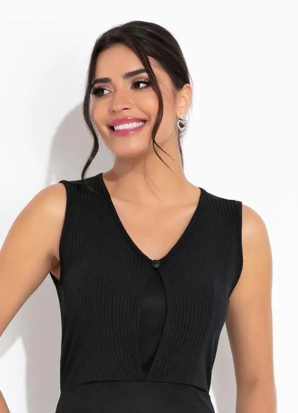 Rosalie - Vestido Preto com Babado 3