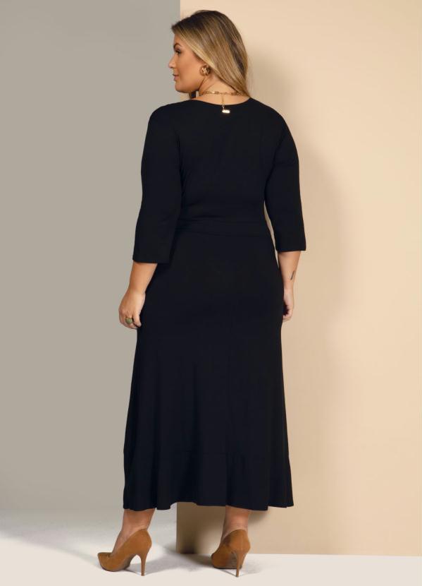 Quintess - Vestido Preto com Babado na Barra 4